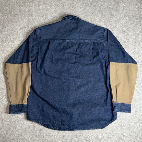 Vintage Columbia Denim Patch Shooting Hunting Button Up Mens M Embroidered‎ Buck - Picture 7 of 9